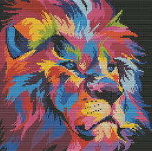 Load image into Gallery viewer, 11CT Full Cross Stitch | Colorful Lion (36x36cm)