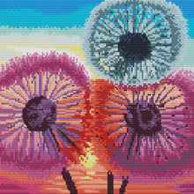 Load image into Gallery viewer, 11CT Full Cross Stitch | Sunset dandelion (36x36cm)