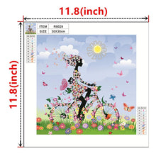 Load image into Gallery viewer, Crystal Rhinestone Diamond Painting Kit | Girl riding a bicycle