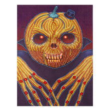 Load image into Gallery viewer, Crystal Rhinestone Diamond Painting Kit | Halloween Skull Pumpkin