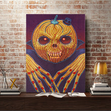 Load image into Gallery viewer, Crystal Rhinestone Diamond Painting Kit | Halloween Skull Pumpkin