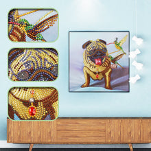 Load image into Gallery viewer, Crystal Rhinestone Diamond Painting Kit | Bulldog Dog and Hummingbird