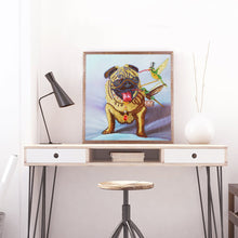 Load image into Gallery viewer, Crystal Rhinestone Diamond Painting Kit | Bulldog Dog and Hummingbird