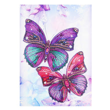 Load image into Gallery viewer, Crystal Rhinestone Diamond Painting Kit | Purple butterfly