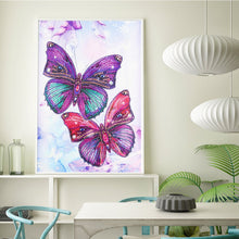 Load image into Gallery viewer, Crystal Rhinestone Diamond Painting Kit | Purple butterfly