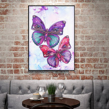 Load image into Gallery viewer, Crystal Rhinestone Diamond Painting Kit | Purple butterfly