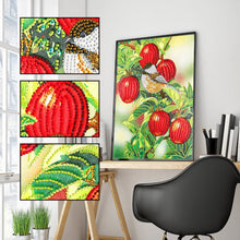 Load image into Gallery viewer, Crystal Rhinestone Diamond Painting Kit | Bird and red fruits