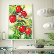 Load image into Gallery viewer, Crystal Rhinestone Diamond Painting Kit | Bird and red fruits
