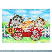 Load image into Gallery viewer, Crystal Rhinestone Diamond Painting Kit | Three kittens