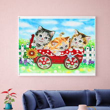 Load image into Gallery viewer, Crystal Rhinestone Diamond Painting Kit | Three kittens