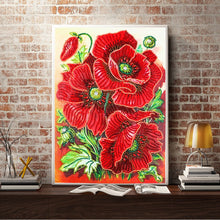 Load image into Gallery viewer, Crystal Rhinestone Diamond Painting Kit | Red flower