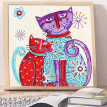 Load image into Gallery viewer, Crystal Rhinestone Diamond Painting Kit | Cat Mother and son