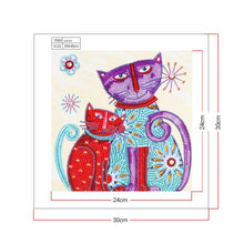 Load image into Gallery viewer, Crystal Rhinestone Diamond Painting Kit | Cat Mother and son