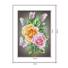 Load image into Gallery viewer, Crystal Rhinestone Diamond Painting Kit | Rose flower