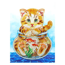 Load image into Gallery viewer, Crystal Rhinestone Diamond Painting Kit | Cat on glass bottle