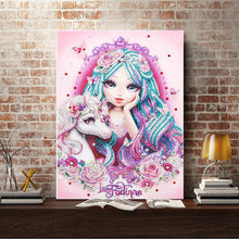 Load image into Gallery viewer, Crystal Rhinestone Diamond Painting Kit | Pretty girl and unicorn