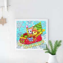 Load image into Gallery viewer, Crystal Rhinestone Diamond Painting Kit | A cat and a dog have a merry christmas
