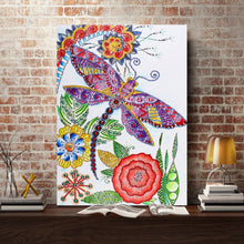 Load image into Gallery viewer, Crystal Rhinestone Diamond Painting Kit | Dragonfly Flower