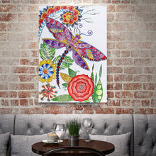 Load image into Gallery viewer, Crystal Rhinestone Diamond Painting Kit | Dragonfly Flower