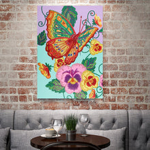 Load image into Gallery viewer, Crystal Rhinestone Diamond Painting Kit | Butterflies and Flowers
