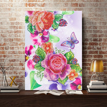 Load image into Gallery viewer, Crystal Rhinestone Diamond Painting Kit | Butterflies and Flowers