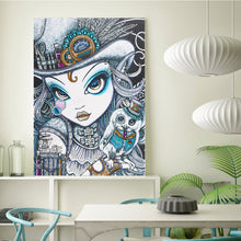 Load image into Gallery viewer, Crystal Rhinestone Diamond Painting Kit | Cartoon Girl Owl