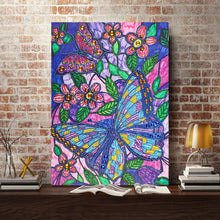 Load image into Gallery viewer, Crystal Rhinestone Diamond Painting Kit | Butterflies and Flowers