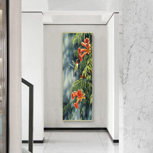 Load image into Gallery viewer, Full Diamond Painting kit | Hummingbird picking nectar