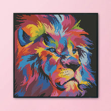 Load image into Gallery viewer, 11CT Full Cross Stitch | Colorful Lion (36x36cm)