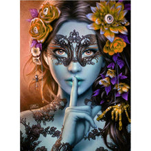 Load image into Gallery viewer, Full Diamond Painting kit | Pretty girl wearing a mask