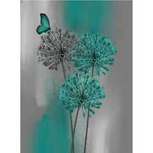 Load image into Gallery viewer, Full Diamond Painting kit | Dandelion and green butterfly