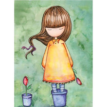Load image into Gallery viewer, Full Diamond Painting kit | Little girl growing on a pot