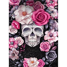 Load image into Gallery viewer, Full Diamond Painting kit | Skull and flowers