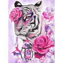 Load image into Gallery viewer, Full Diamond Painting kit | Tiger and roses
