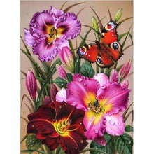 Load image into Gallery viewer, Full Diamond Painting kit | Beauty flowers and butterfly