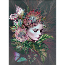 Load image into Gallery viewer, Full Diamond Painting kit | Woman with flowers on head
