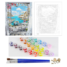 Load image into Gallery viewer, DIY Painting by number kit | Beautiful sea view outside the window