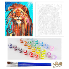Load image into Gallery viewer, DIY Painting by number kit | Colored lion