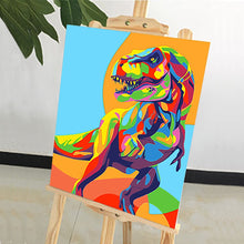 Load image into Gallery viewer, DIY Painting by number kit | Watercolor dinosaur