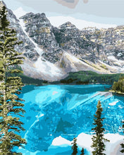 Load image into Gallery viewer, DIY Painting by number kit | Snow mountain and lake