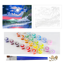 Load image into Gallery viewer, DIY Painting by number kit | The sea under the night light