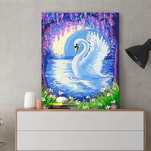Load image into Gallery viewer, DIY Painting by number kit | Swan on the lake