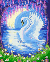 Load image into Gallery viewer, DIY Painting by number kit | Swan on the lake