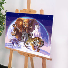 Load image into Gallery viewer, DIY Painting by number kit | Tiger, zebra, rhino, elephant, dolphin and white bear