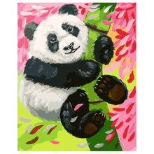 Load image into Gallery viewer, DIY Painting by number kit | Panda climbing bamboo