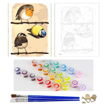 Load image into Gallery viewer, DIY Painting by number kit | Three magpies