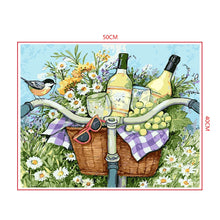 Load image into Gallery viewer, DIY Painting by number kit | Flowers and wines on the front of the bicycle
