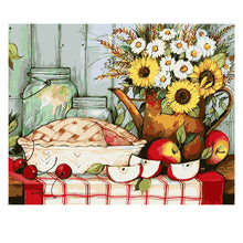 Load image into Gallery viewer, DIY Painting by number kit | Food and flowers on the table