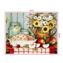 Load image into Gallery viewer, DIY Painting by number kit | Food and flowers on the table