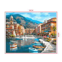 Load image into Gallery viewer, DIY Painting by number kit | Seaside house building